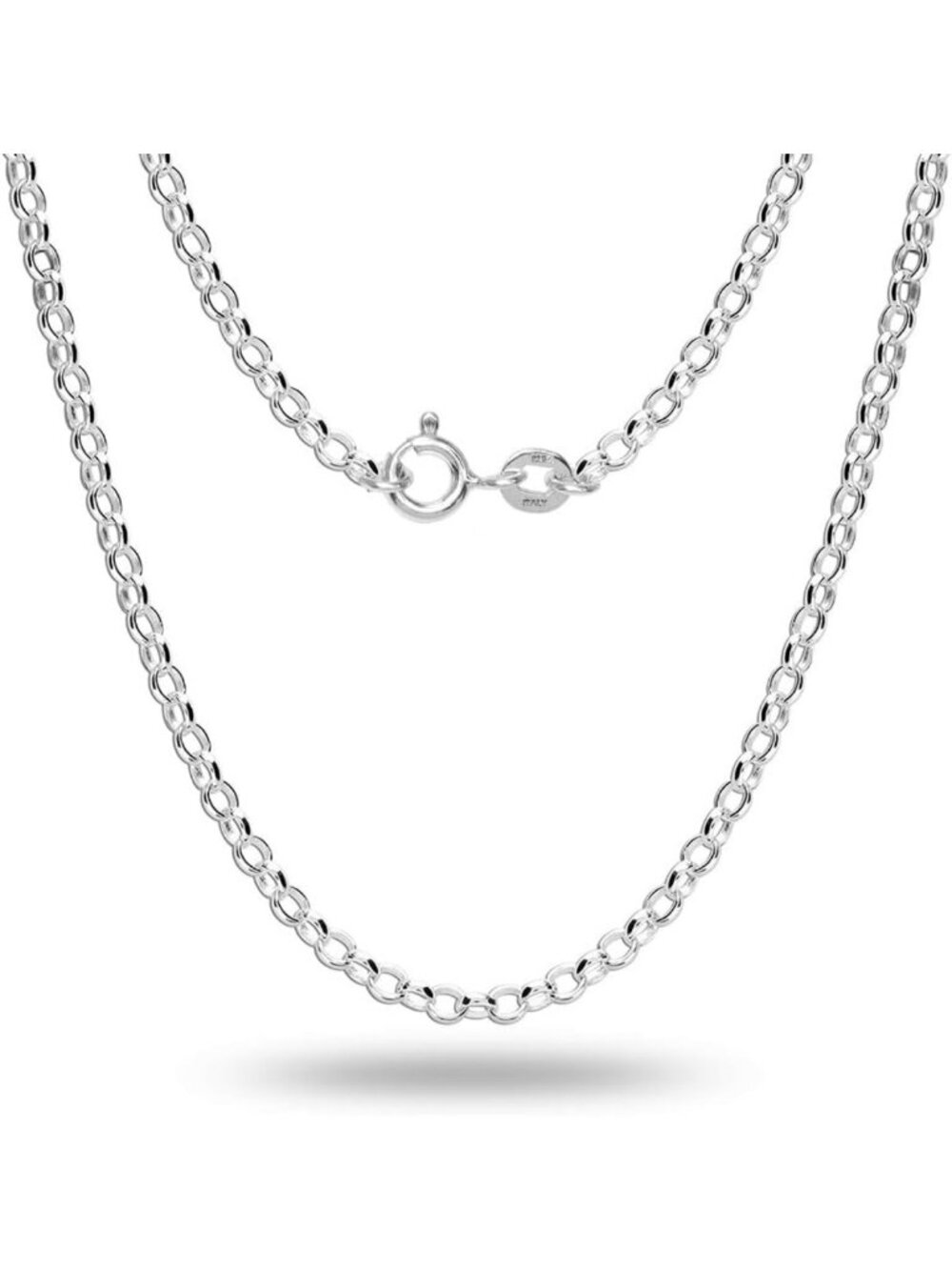 Trendy 925 Sterling Silver Rolo Link Chain Necklace for Teens & Adults, 16-24